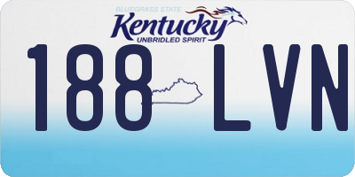 KY license plate 188LVN