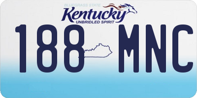 KY license plate 188MNC