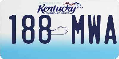 KY license plate 188MWA