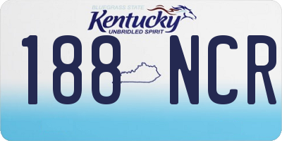 KY license plate 188NCR