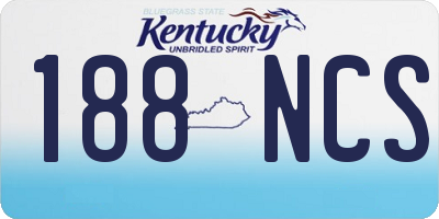 KY license plate 188NCS