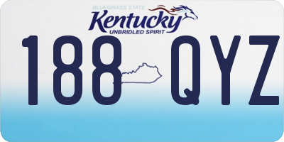 KY license plate 188QYZ