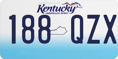 KY license plate 188QZX