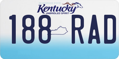 KY license plate 188RAD