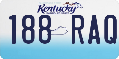 KY license plate 188RAQ
