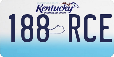 KY license plate 188RCE