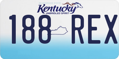 KY license plate 188REX
