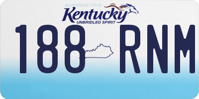KY license plate 188RNM