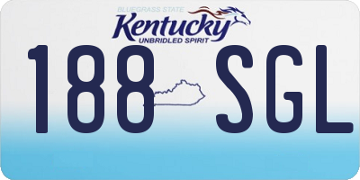KY license plate 188SGL