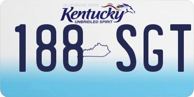 KY license plate 188SGT