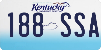 KY license plate 188SSA