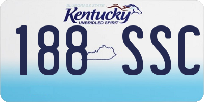 KY license plate 188SSC