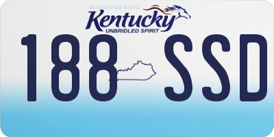 KY license plate 188SSD