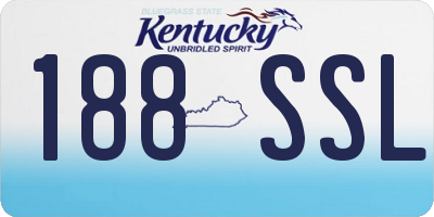 KY license plate 188SSL