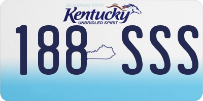 KY license plate 188SSS