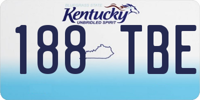 KY license plate 188TBE