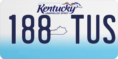 KY license plate 188TUS