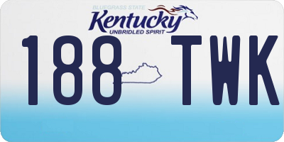 KY license plate 188TWK