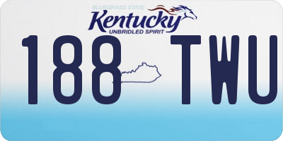 KY license plate 188TWU