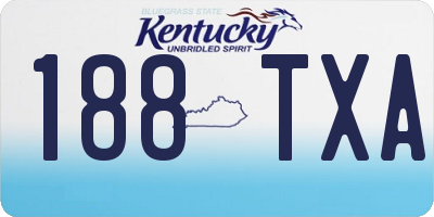KY license plate 188TXA