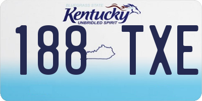 KY license plate 188TXE