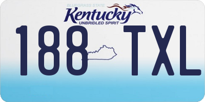 KY license plate 188TXL