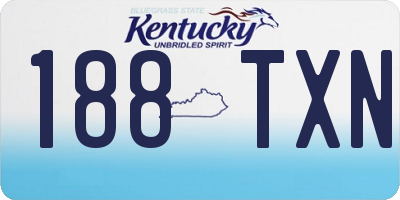 KY license plate 188TXN