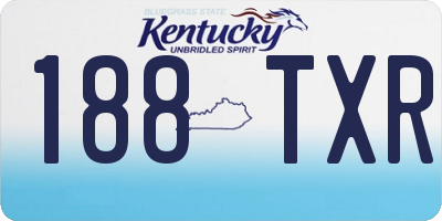 KY license plate 188TXR