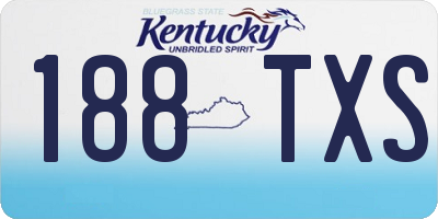 KY license plate 188TXS