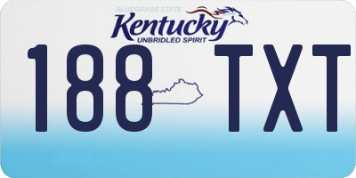 KY license plate 188TXT