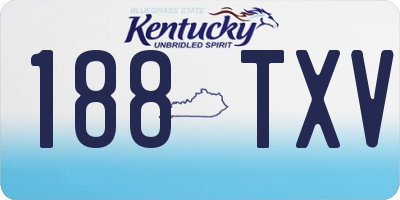 KY license plate 188TXV