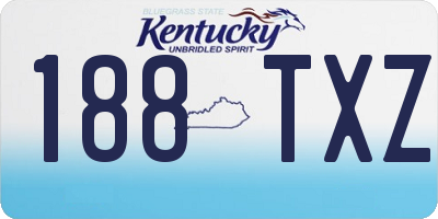 KY license plate 188TXZ