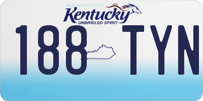 KY license plate 188TYN