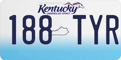 KY license plate 188TYR