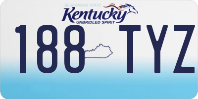 KY license plate 188TYZ