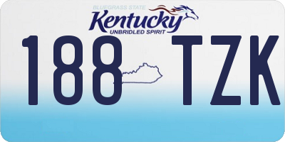 KY license plate 188TZK