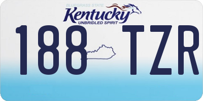 KY license plate 188TZR
