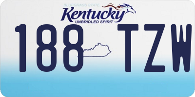 KY license plate 188TZW