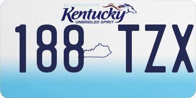 KY license plate 188TZX