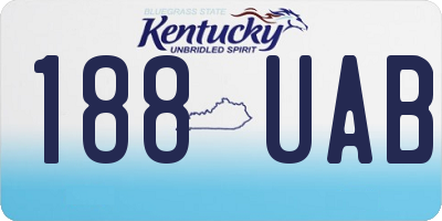 KY license plate 188UAB