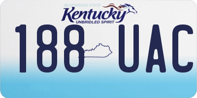 KY license plate 188UAC
