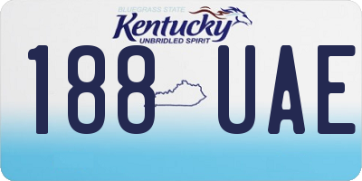 KY license plate 188UAE