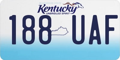 KY license plate 188UAF