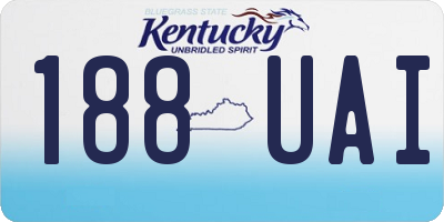 KY license plate 188UAI