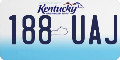 KY license plate 188UAJ