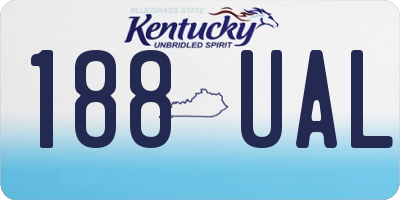 KY license plate 188UAL
