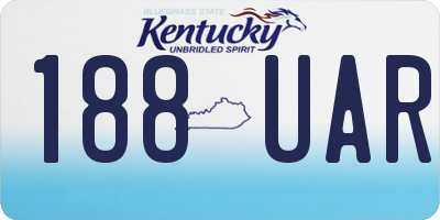 KY license plate 188UAR