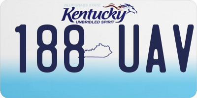 KY license plate 188UAV