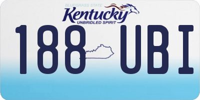 KY license plate 188UBI