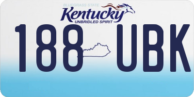 KY license plate 188UBK